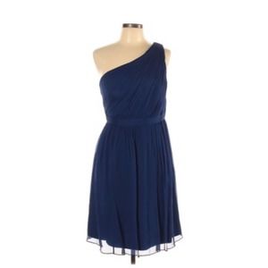J Crew one shoulder silk chiffon dress